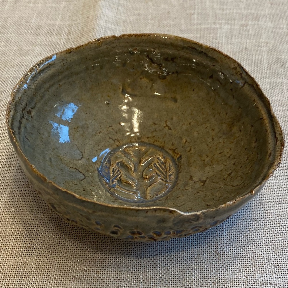 Studio pottery stoneware trinket bowl.